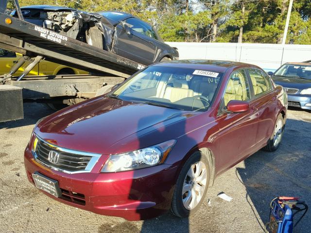 1HGCP26889A071960 - 2009 HONDA ACCORD EXL BURGUNDY photo 2