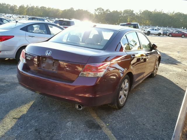 1HGCP26889A071960 - 2009 HONDA ACCORD EXL BURGUNDY photo 4