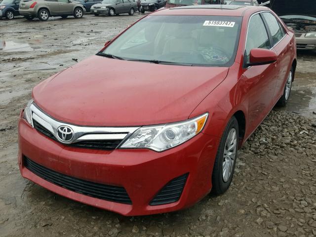 4T4BF1FK8ER373181 - 2014 TOYOTA CAMRY L RED photo 2