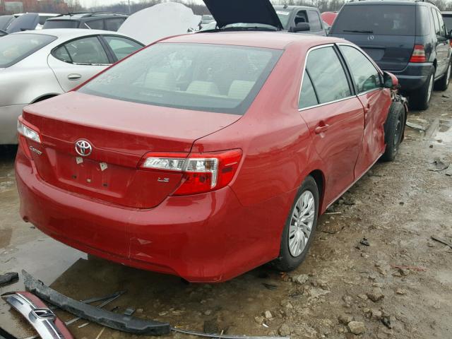 4T4BF1FK8ER373181 - 2014 TOYOTA CAMRY L RED photo 4