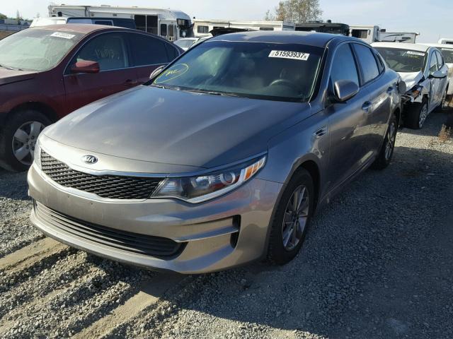 5XXGT4L12GG045855 - 2016 KIA OPTIMA LX GRAY photo 2