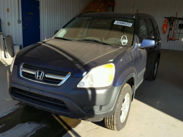 JHLRD788X2C084461 - 2002 HONDA CR-V EX BLUE photo 2