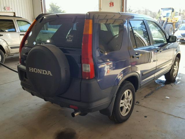 JHLRD788X2C084461 - 2002 HONDA CR-V EX BLUE photo 4