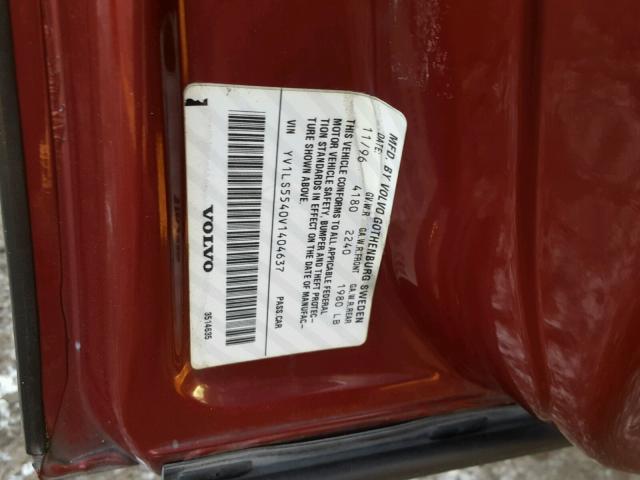 YV1LS5540V1404637 - 1997 VOLVO 850 RED photo 10