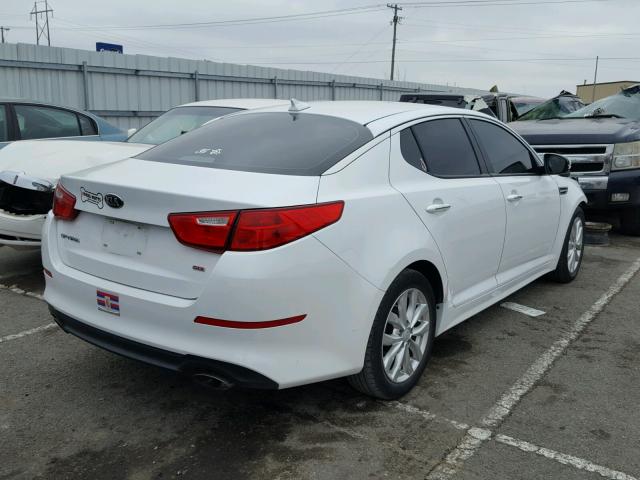 5XXGM4A75EG345388 - 2014 KIA OPTIMA LX WHITE photo 4