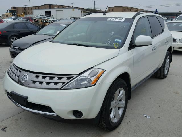 JN8AZ08W17W605465 - 2007 NISSAN MURANO SL WHITE photo 2