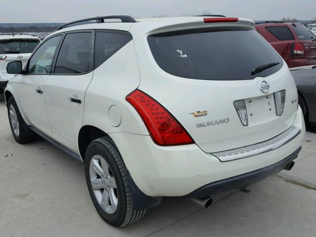 JN8AZ08W17W605465 - 2007 NISSAN MURANO SL WHITE photo 3