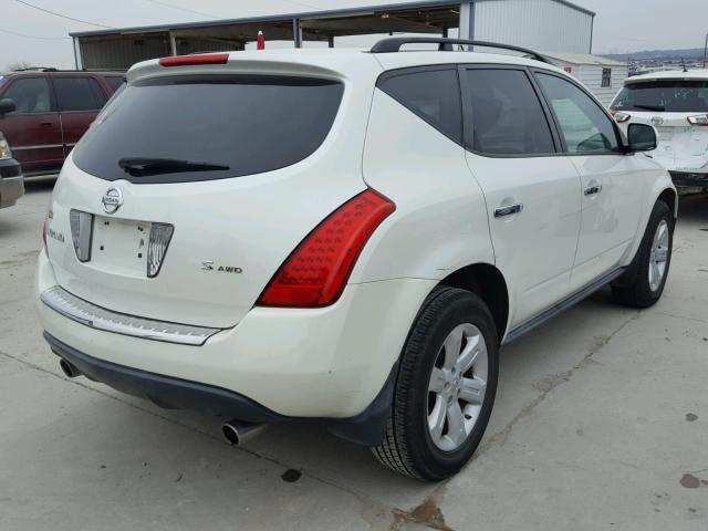 JN8AZ08W17W605465 - 2007 NISSAN MURANO SL WHITE photo 4