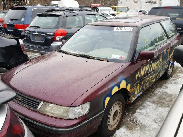 4S4BJ6537R7941294 - 1994 SUBARU LEGACY LS MAROON photo 2