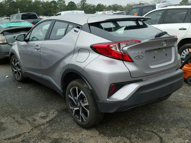 NMTKHMBX2JR018645 - 2018 TOYOTA C-HR XLE SILVER photo 3