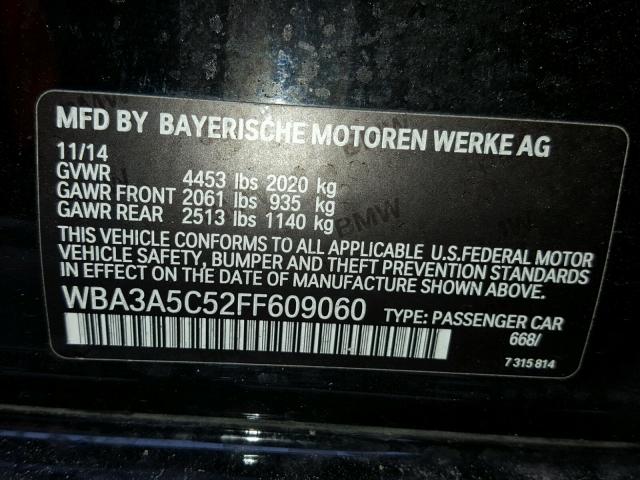 WBA3A5C52FF609060 - 2015 BMW 328 I BLACK photo 10