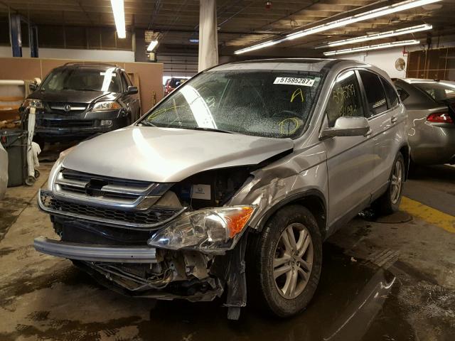 5J6RE4H78AL032903 - 2010 HONDA CR-V EXL SILVER photo 2