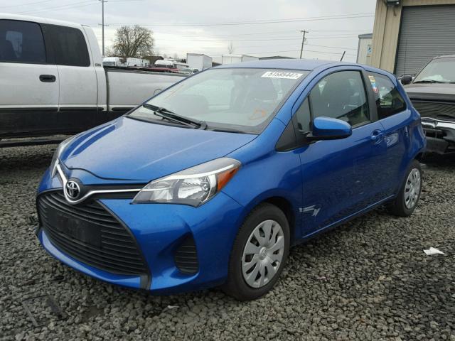 VNKJTUD36FA020691 - 2015 TOYOTA YARIS BLUE photo 2