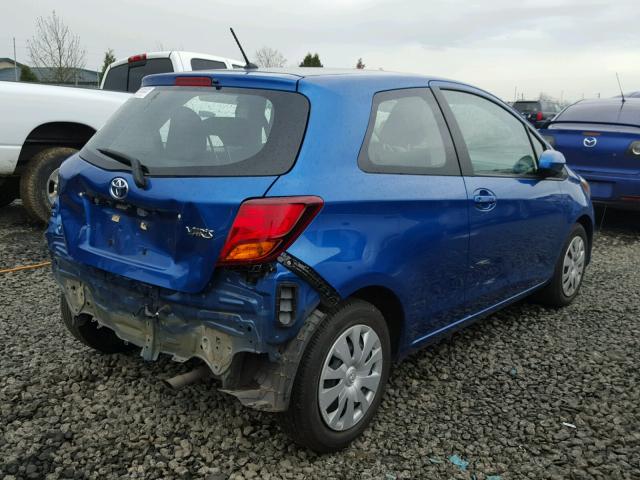 VNKJTUD36FA020691 - 2015 TOYOTA YARIS BLUE photo 4