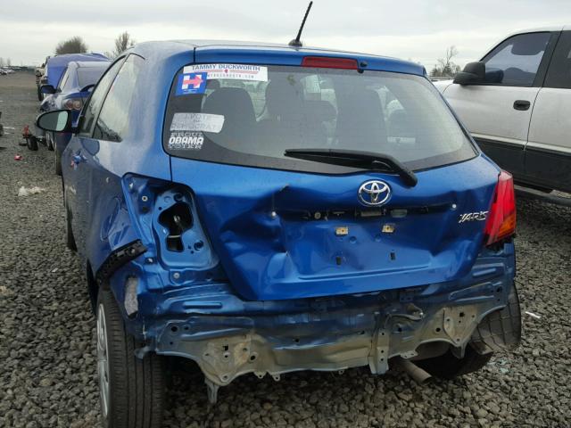 VNKJTUD36FA020691 - 2015 TOYOTA YARIS BLUE photo 9