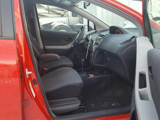 JTDKT903995222812 - 2009 TOYOTA YARIS RED photo 5