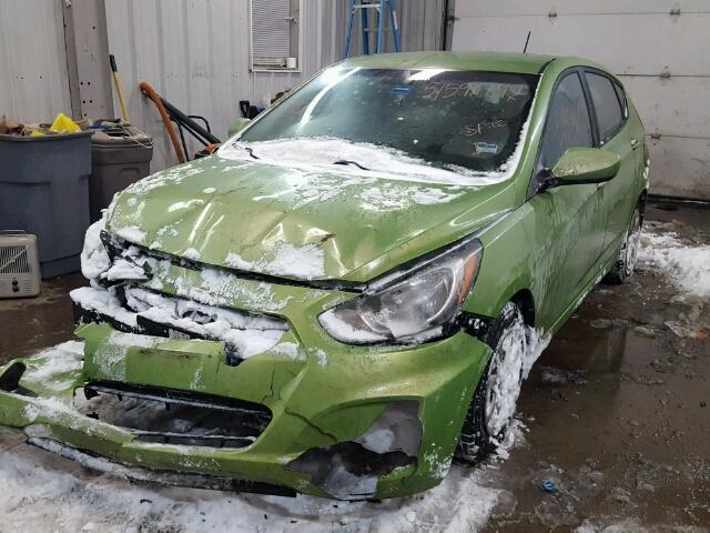 KMHCT5AE8CU032375 - 2012 HYUNDAI ACCENT GLS GREEN photo 2