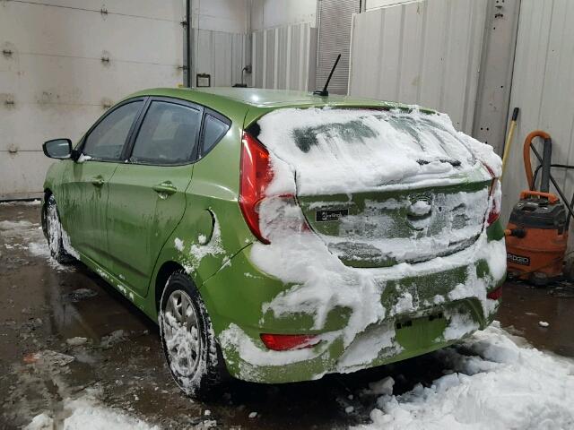 KMHCT5AE8CU032375 - 2012 HYUNDAI ACCENT GLS GREEN photo 3