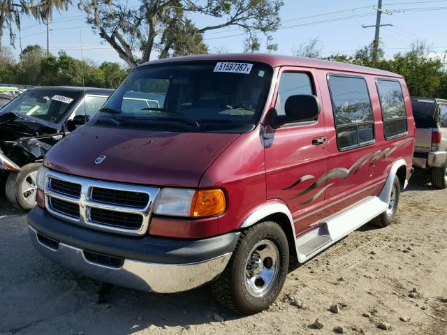 2B6HB11Y3YK140128 - 2000 DODGE RAM VAN B1 BURGUNDY photo 2