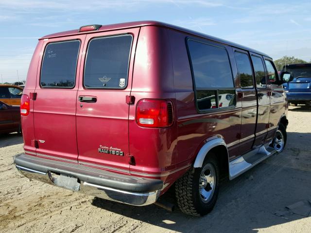 2B6HB11Y3YK140128 - 2000 DODGE RAM VAN B1 BURGUNDY photo 4