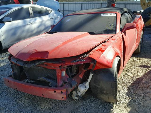 2G1FB3D34E9264550 - 2014 CHEVROLET CAMARO LT RED photo 2