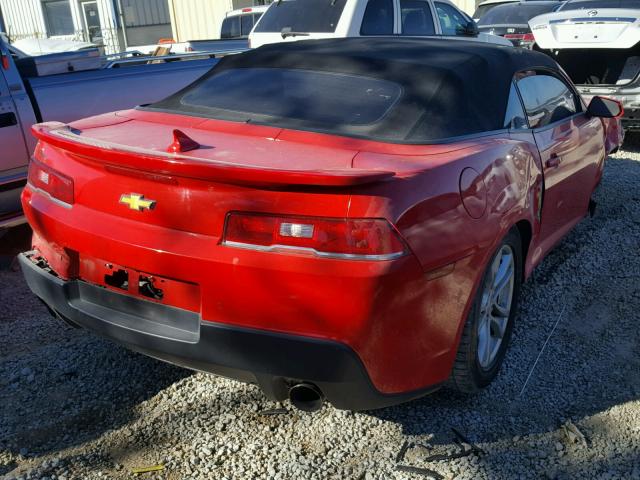 2G1FB3D34E9264550 - 2014 CHEVROLET CAMARO LT RED photo 4