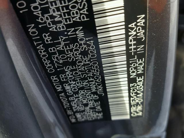 JTKKT624550102641 - 2005 TOYOTA SCION XA CHARCOAL photo 10