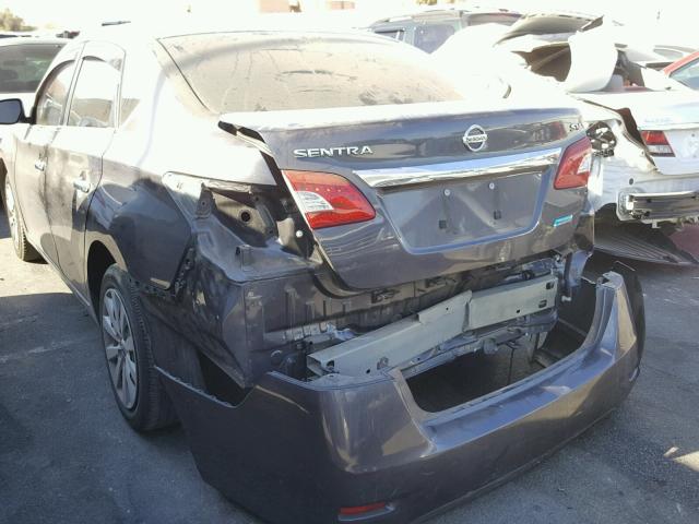 3N1AB7AP5EL674564 - 2014 NISSAN SENTRA S GRAY photo 3