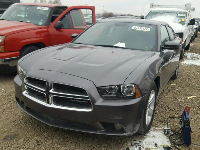 2C3CDXHG2EH234367 - 2014 DODGE CHARGER SX GRAY photo 2