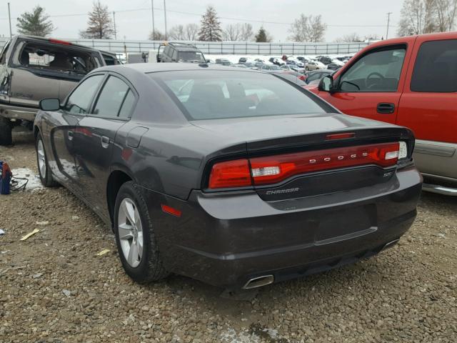 2C3CDXHG2EH234367 - 2014 DODGE CHARGER SX GRAY photo 3