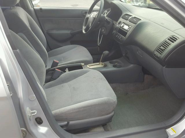 2HGES26701H551589 - 2001 HONDA CIVIC EX SILVER photo 5