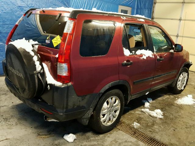 JHLRD78865C028618 - 2005 HONDA CR-V EX RED photo 4