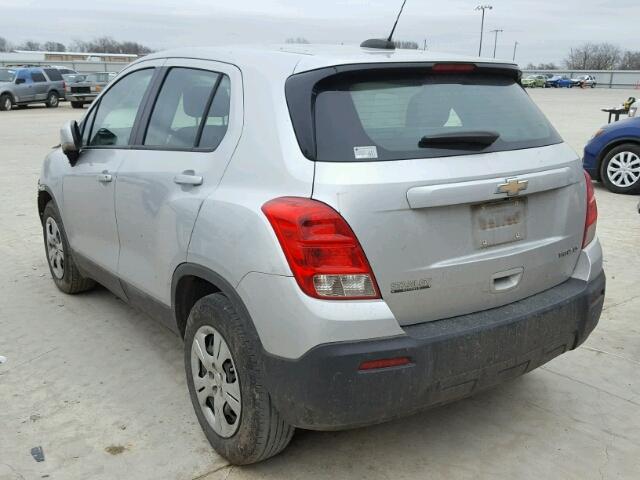 3GNCJKSB5FL245920 - 2015 CHEVROLET TRAX LS SILVER photo 3