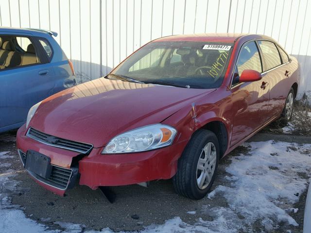 2G1WB58KX89249312 - 2008 CHEVROLET IMPALA LS RED photo 2