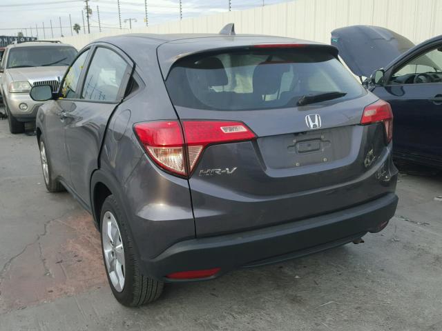 3CZRU5H30GM739278 - 2016 HONDA HR-V LX GRAY photo 3