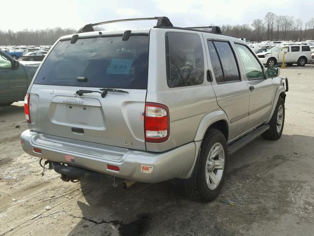 JN8DR09Y22W712823 - 2002 NISSAN PATHFINDER SILVER photo 4