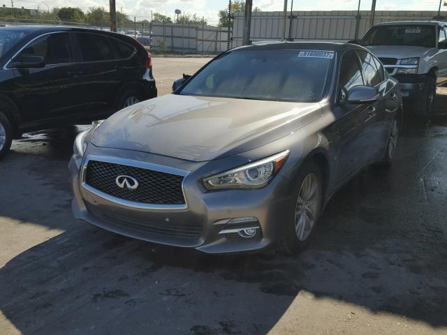 JN1BV7AP5FM331739 - 2015 INFINITI Q50 BASE GRAY photo 2