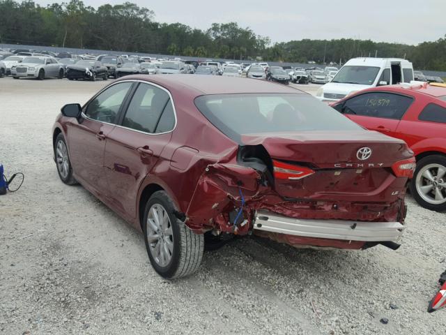 4T1B11HK0JU539127 - 2018 TOYOTA CAMRY L RED photo 3