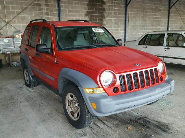 1J4GK48K95W615375 - 2005 JEEP LIBERTY SP RED photo 1