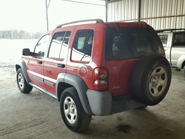 1J4GK48K95W615375 - 2005 JEEP LIBERTY SP RED photo 3