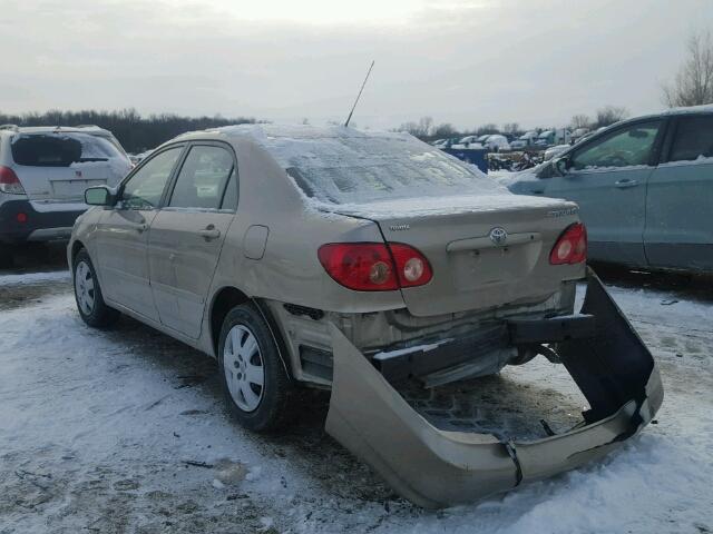 2T1BR32E07C760180 - 2007 TOYOTA COROLLA CE BEIGE photo 3