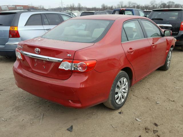 2T1BU4EE4DC121263 - 2013 TOYOTA COROLLA BA RED photo 4