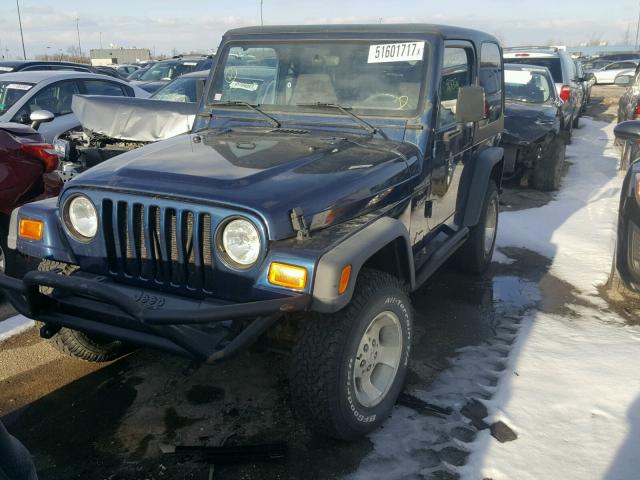 1J4FA49SXYP729204 - 2000 JEEP WRANGLER / BLUE photo 2