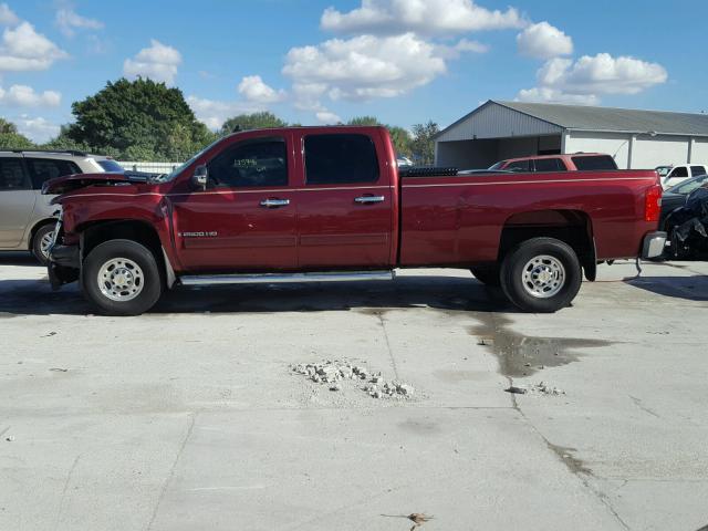 1GCHC23668F175710 - 2008 CHEVROLET SILVERADO MAROON photo 9