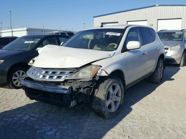 JN8AZ08T25W325640 - 2005 NISSAN MURANO SL WHITE photo 2