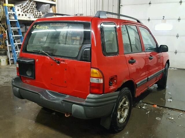 2CNBJ13C7Y6910728 - 2000 CHEVROLET TRACKER RED photo 4