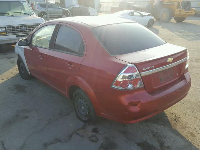 KL1TD5DE9AB045617 - 2010 CHEVROLET AVEO LS RED photo 3