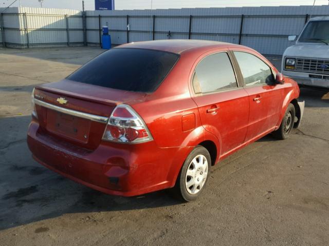 KL1TD5DE9AB045617 - 2010 CHEVROLET AVEO LS RED photo 4