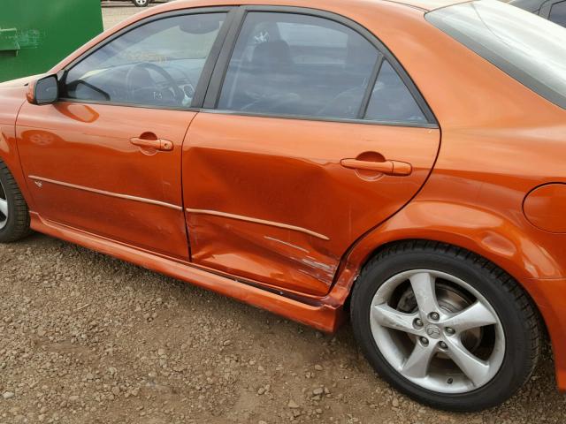 1YVHP80DX45N19186 - 2004 MAZDA 6 S ORANGE photo 9