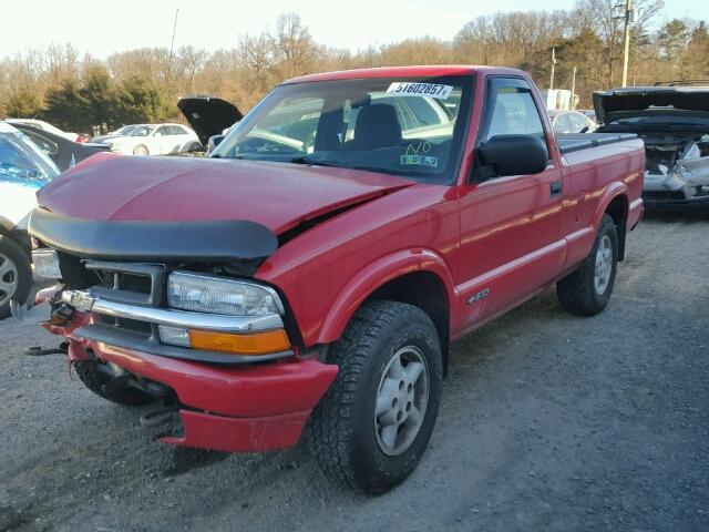 1GCDT14W2YK160491 - 2000 CHEVROLET S TRUCK S1 RED photo 2